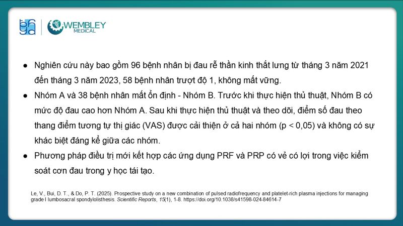 Bài báo cáo: Hiệu quả của huyết tương giàu tiểu cầu trong điều trị đau mạn tính