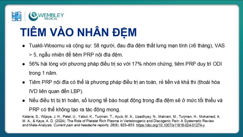 Bài báo cáo: Hiệu quả của huyết tương giàu tiểu cầu trong điều trị đau mạn tính