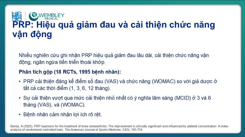 Bài báo cáo: Vai trò của PRP trong điều trị thoái hóa khớp