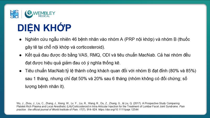 Bài báo cáo: Hiệu quả của huyết tương giàu tiểu cầu trong điều trị đau mạn tính
