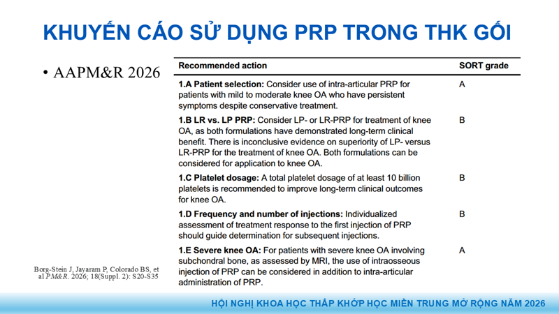 Bài báo cáo: Vai trò của Huyết tương giàu tiểu cầu trong điều trị thoái hóa khớp