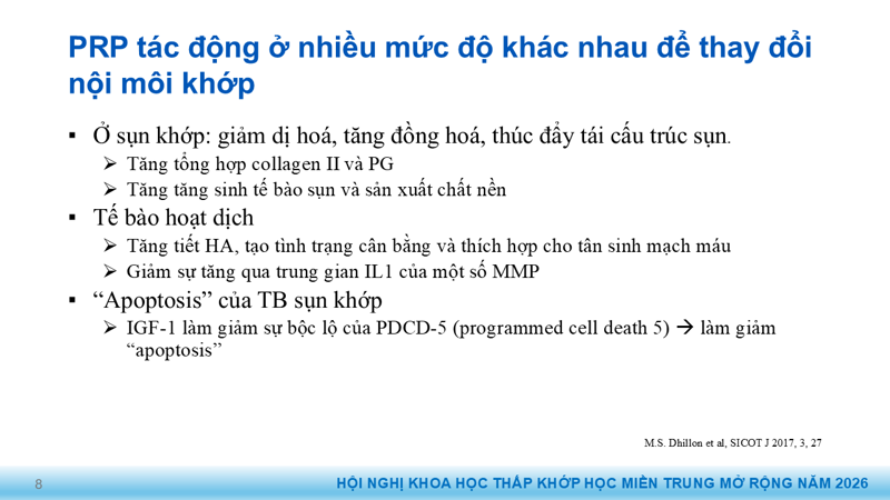 Bài báo cáo: Vai trò của Huyết tương giàu tiểu cầu trong điều trị thoái hóa khớp